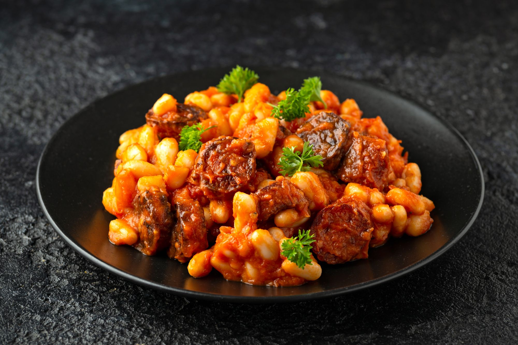 Tapas Beans and Chorizo in Red Wine