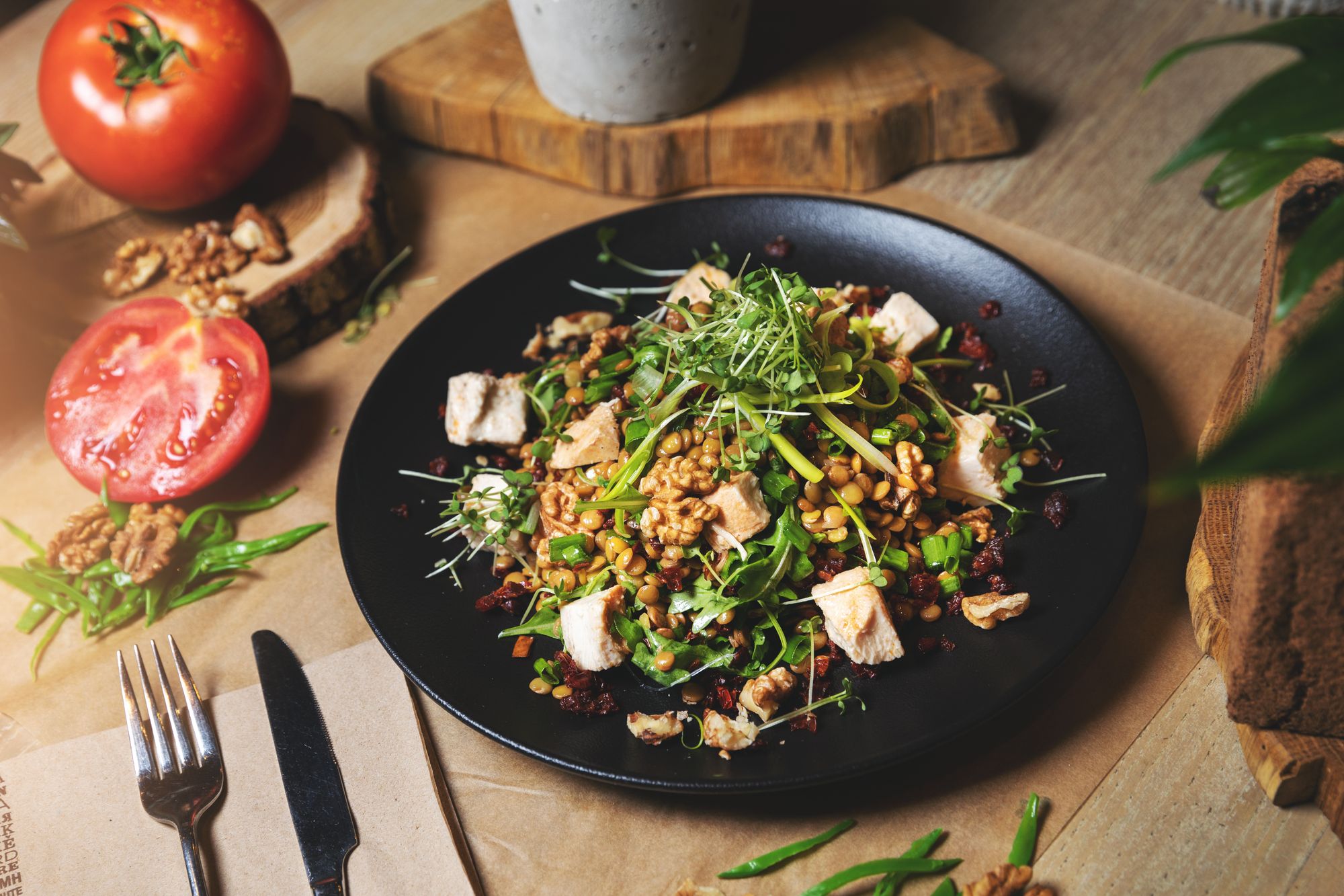 Chicken, Lentil and Apple Salad