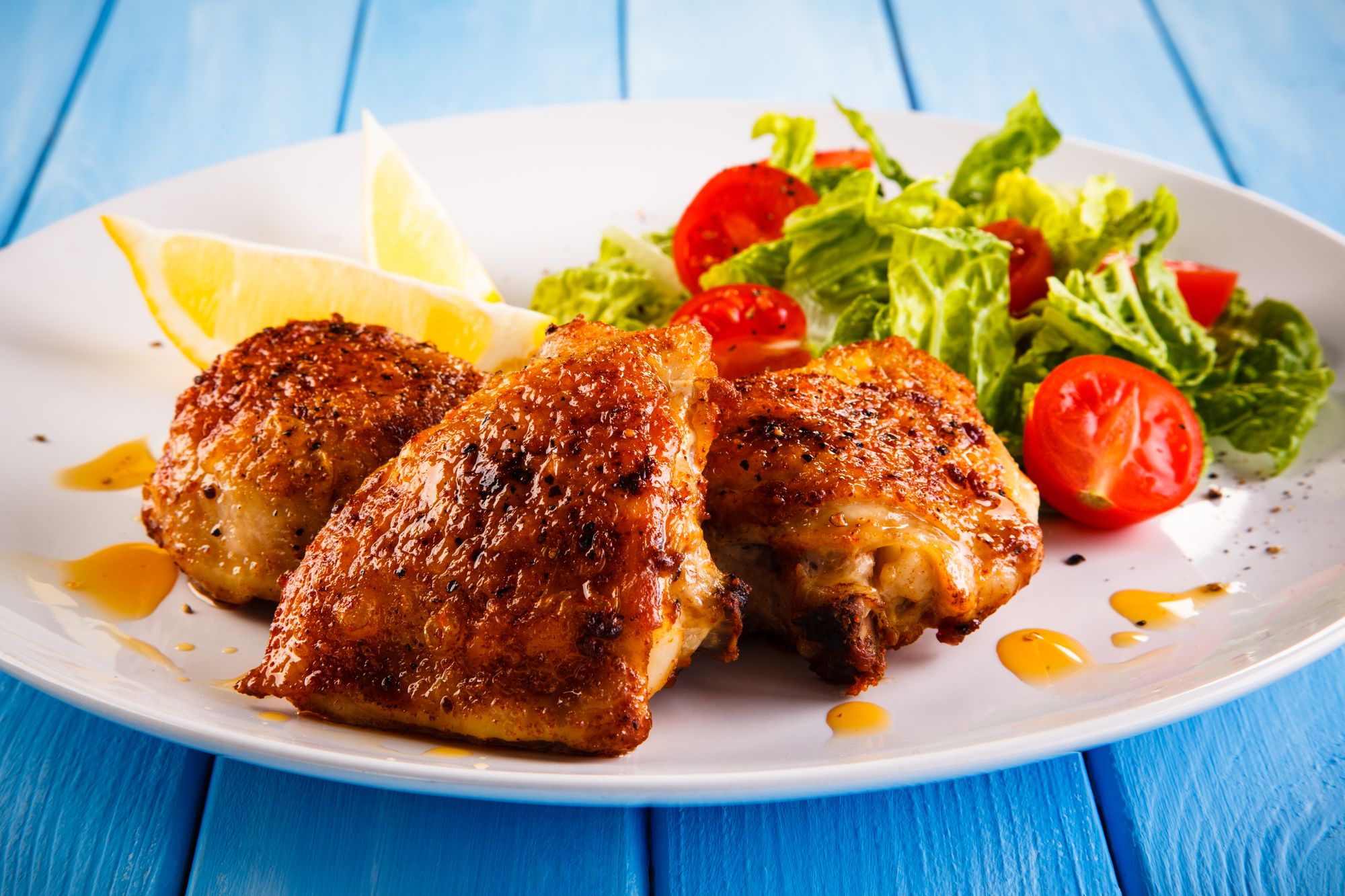 Christmas Barbecued Chicken and Watermelon