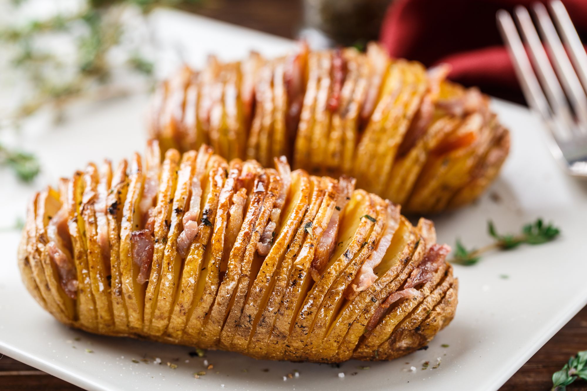 Hasselback Crispy Potato and Bacon Bites