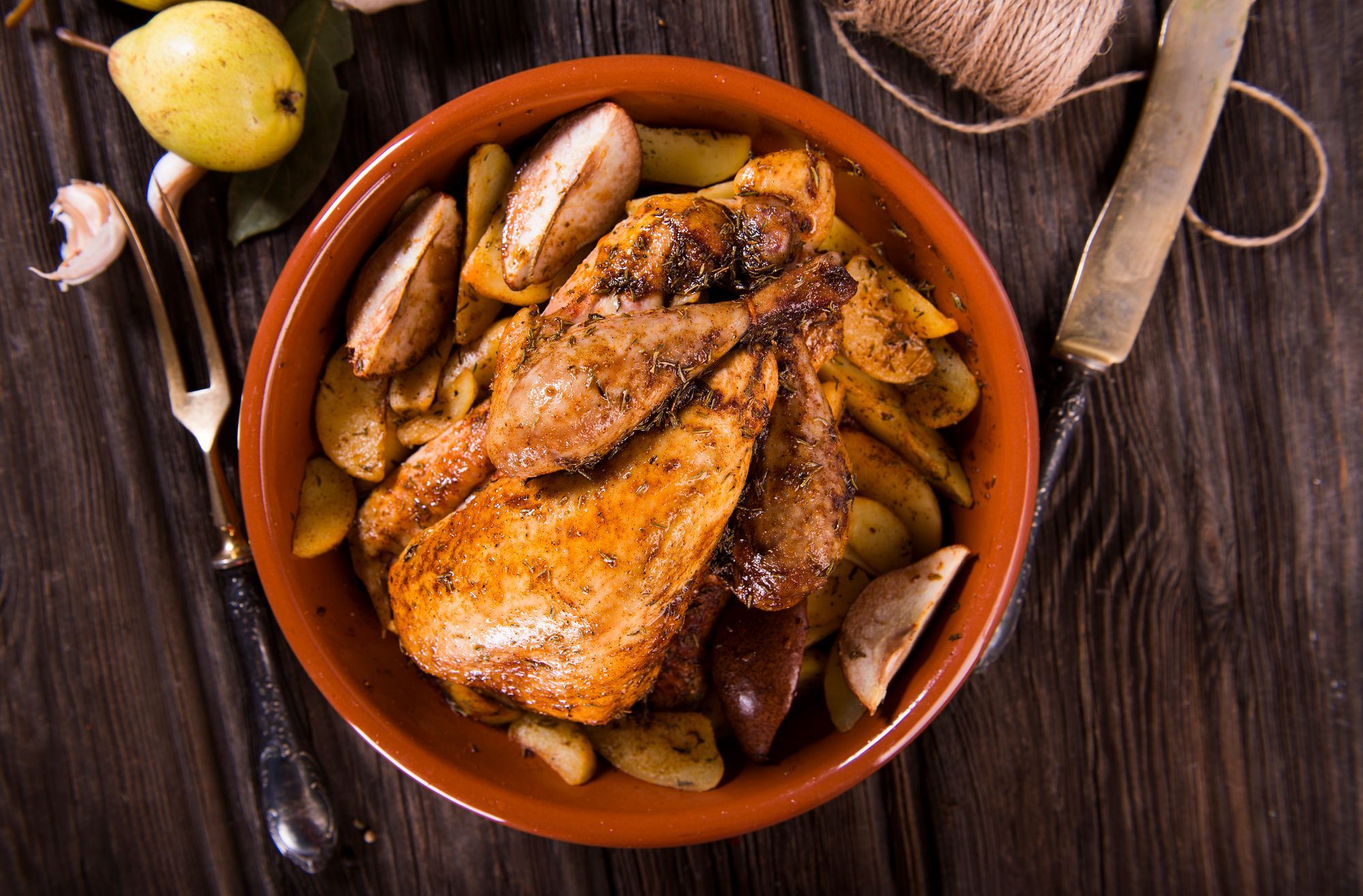 Roast Guinea Fowl with Chestnuts