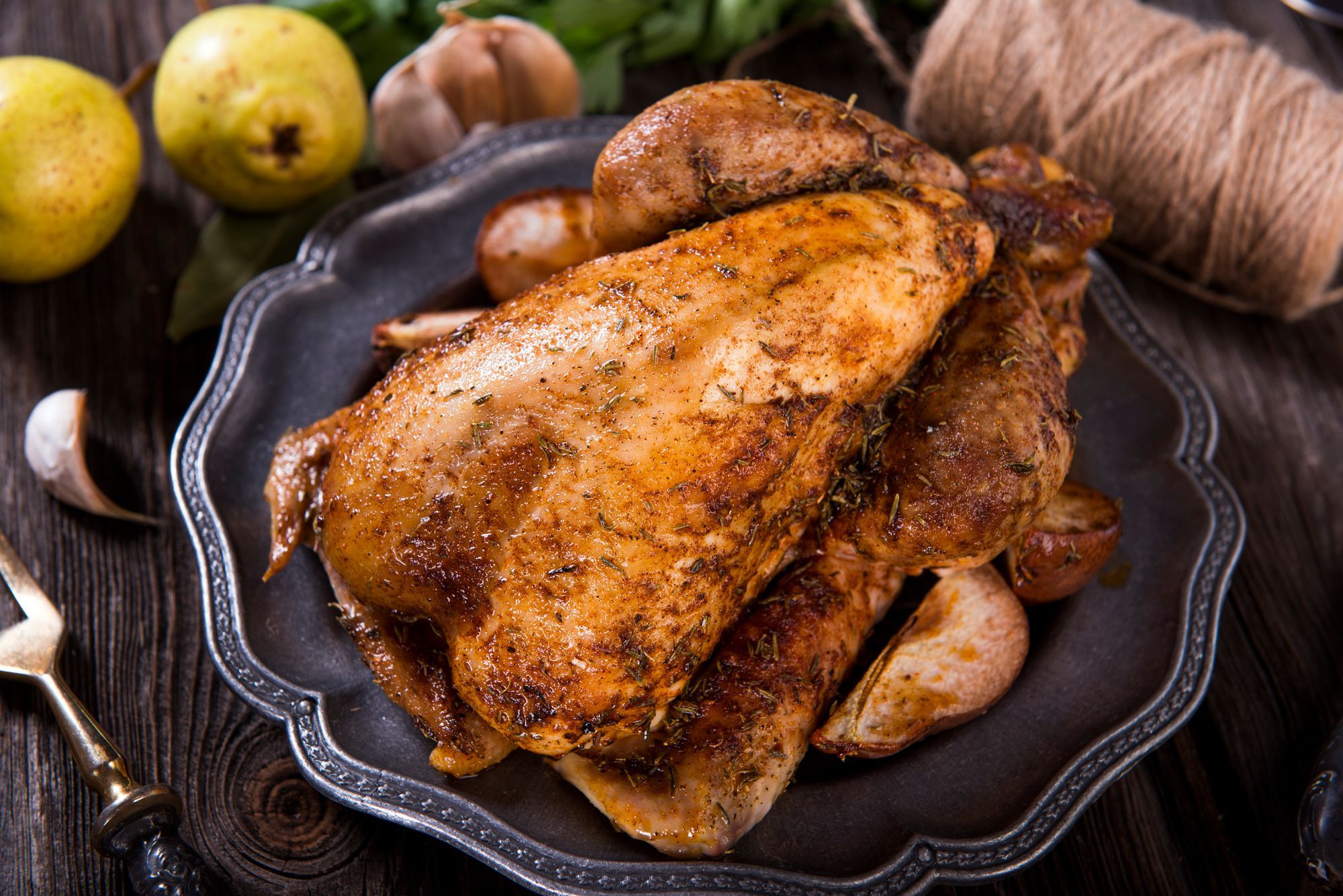 Roast Pheasant with Bacon and Mushroom