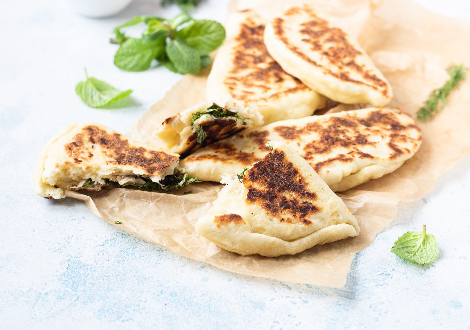 Spinach and Halloumi Naan Bites