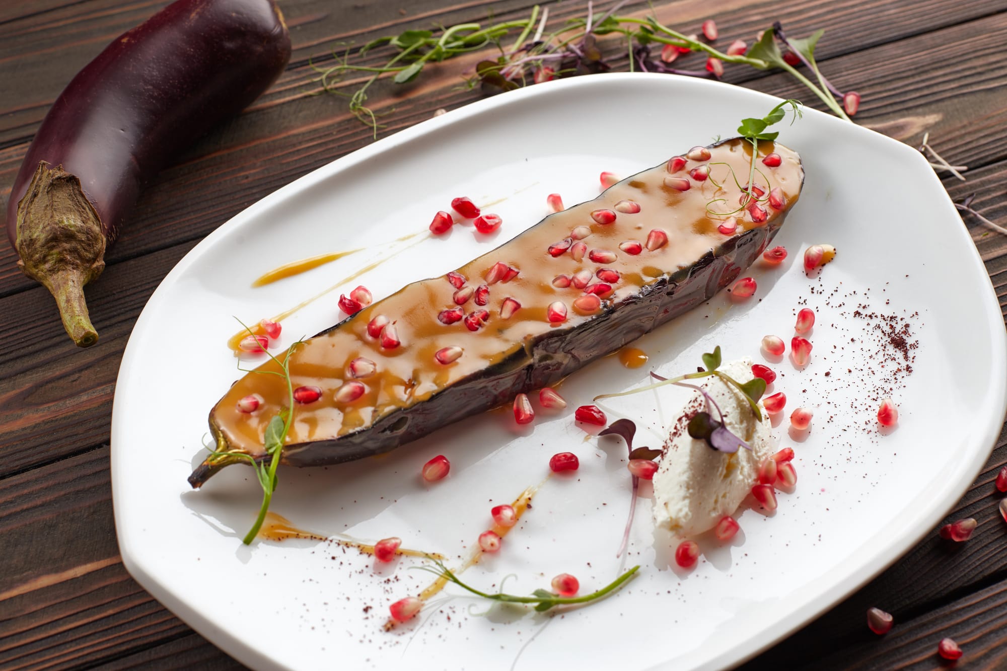 Eggplant with Feta and Pomegranate