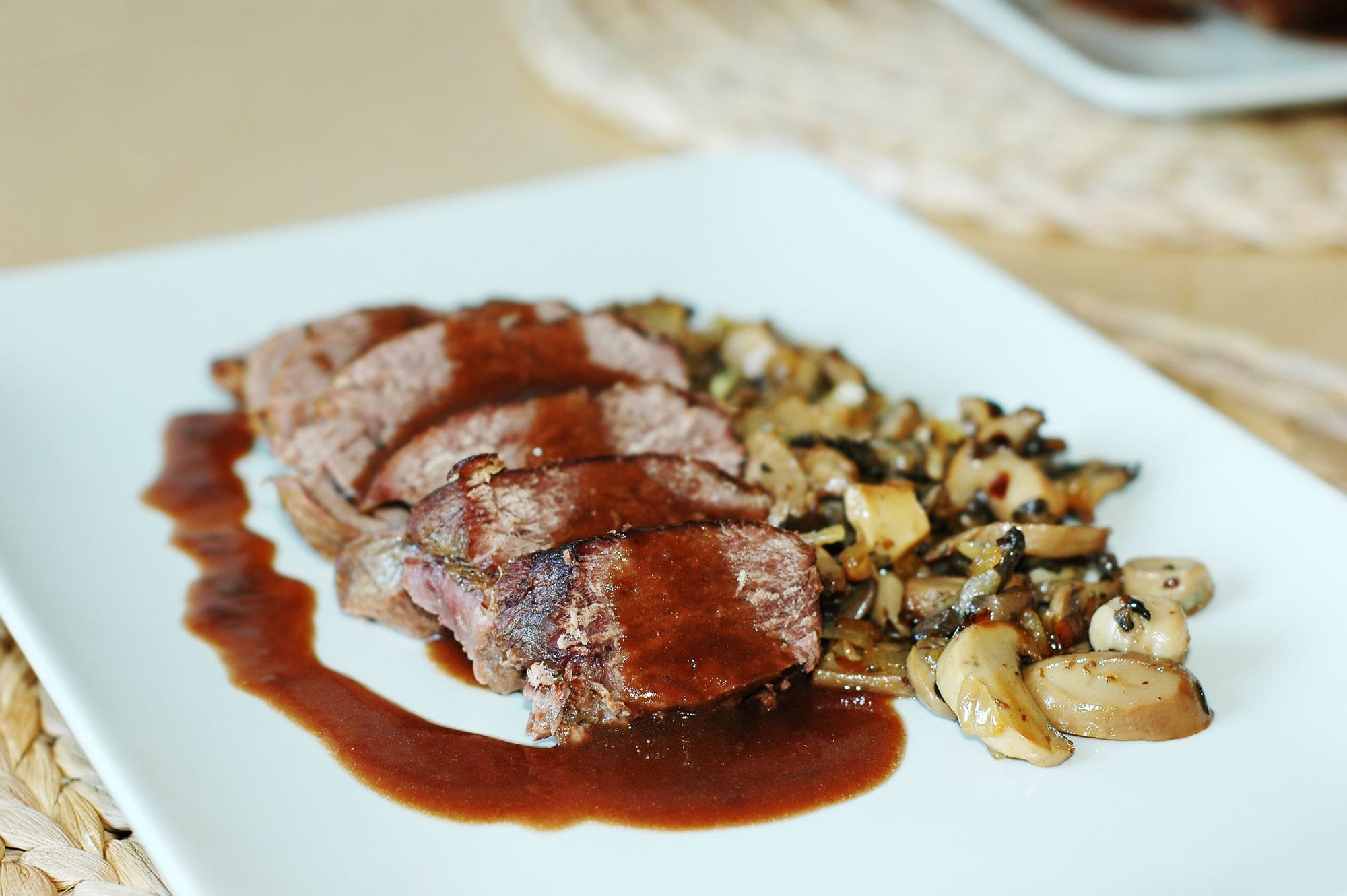Hanger Steak in Port and Wine Sauce