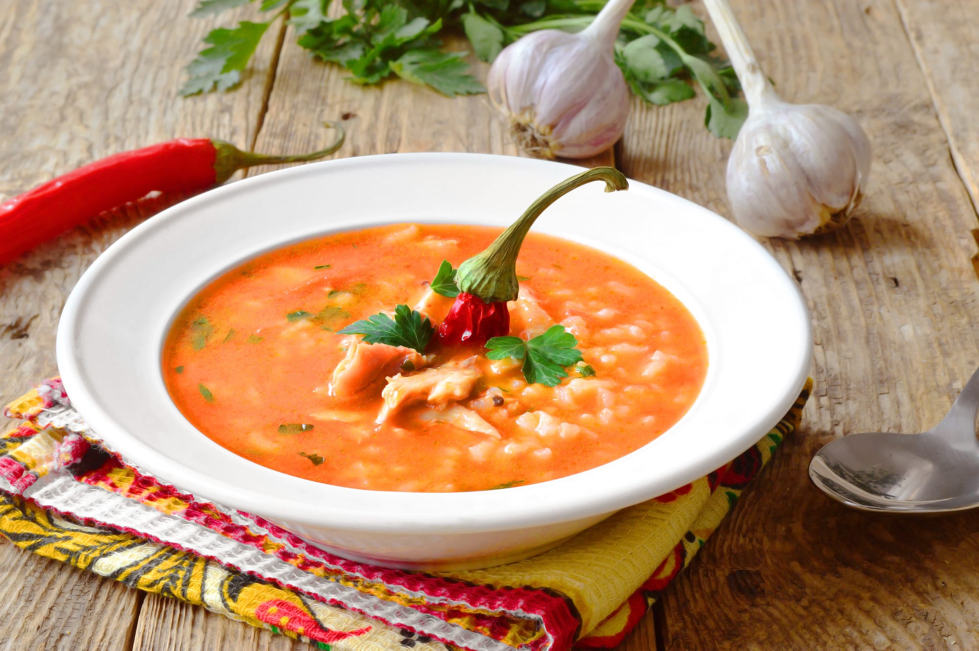 Turkish Tomato, Harissa and Orzo Soup