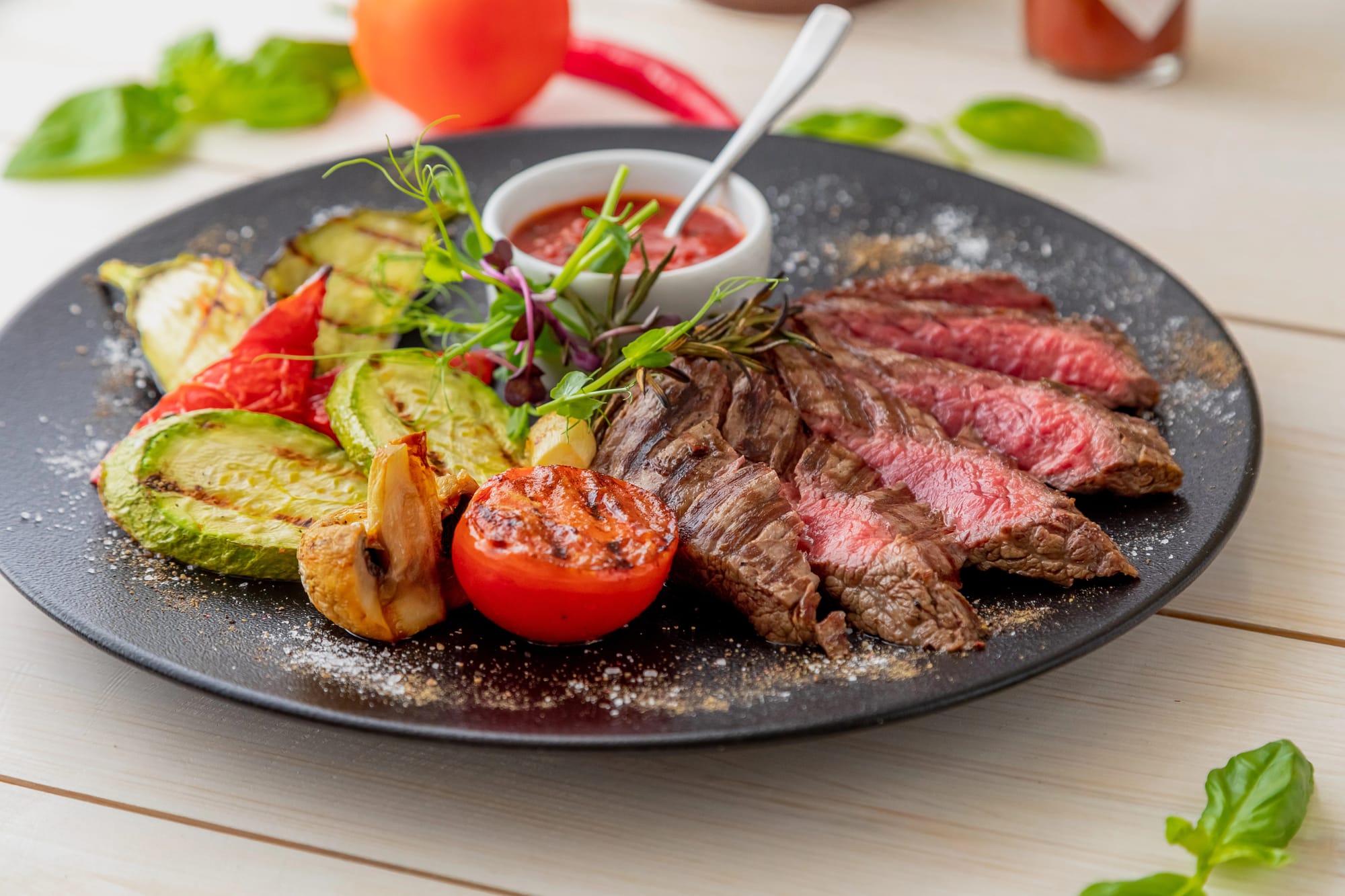 Ribeye Steak with Smoky Capsicum Salad