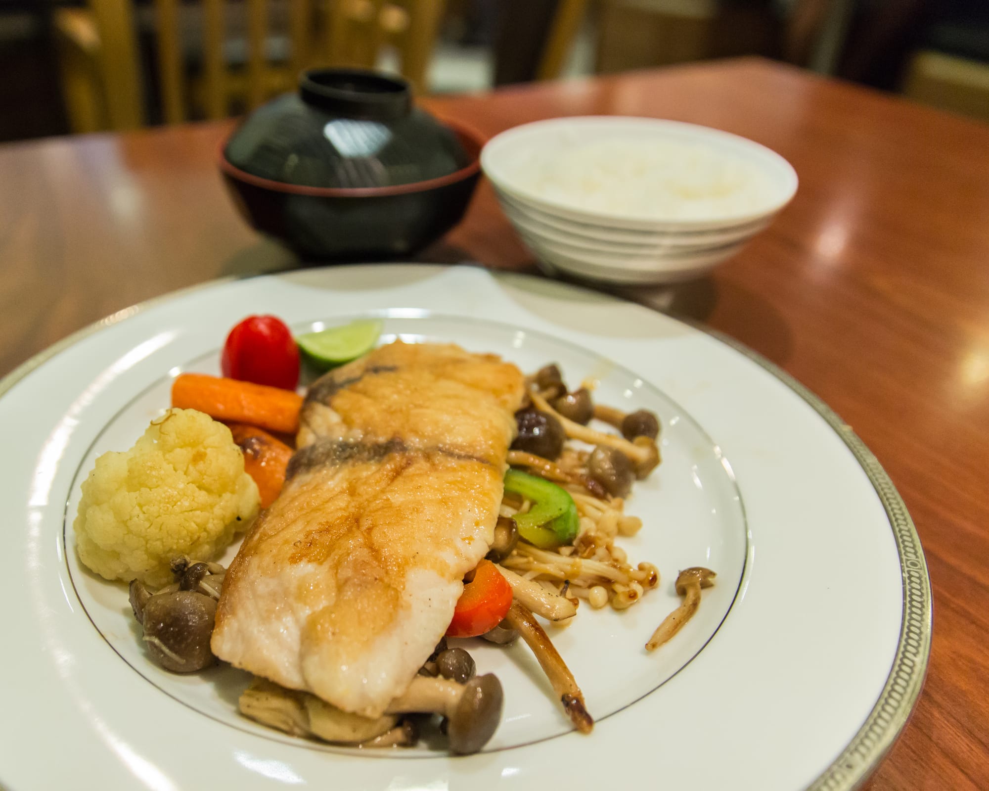 Sea Bass with Mushrooms