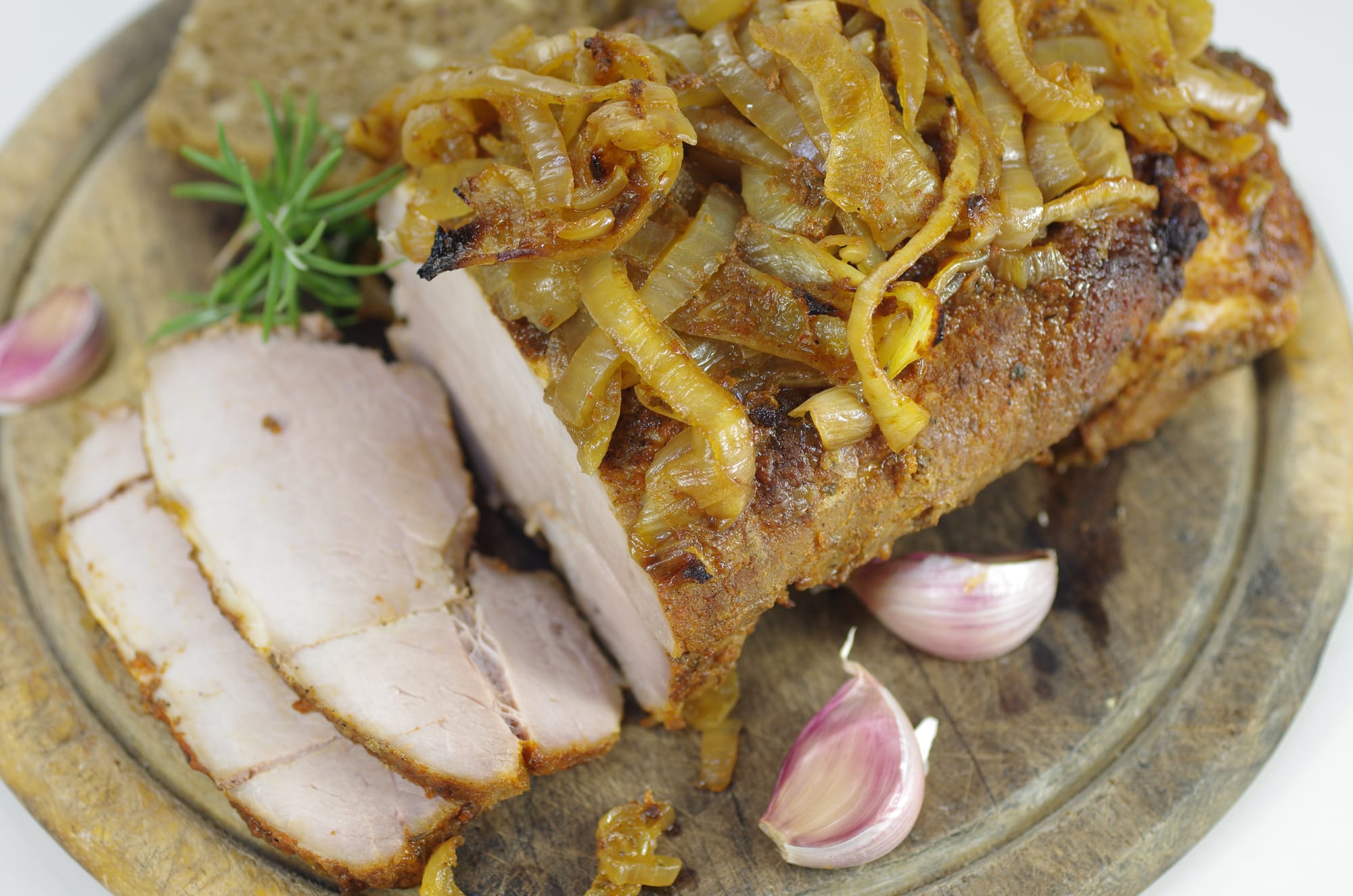 Roast Pork Chop with Caramelised Onions