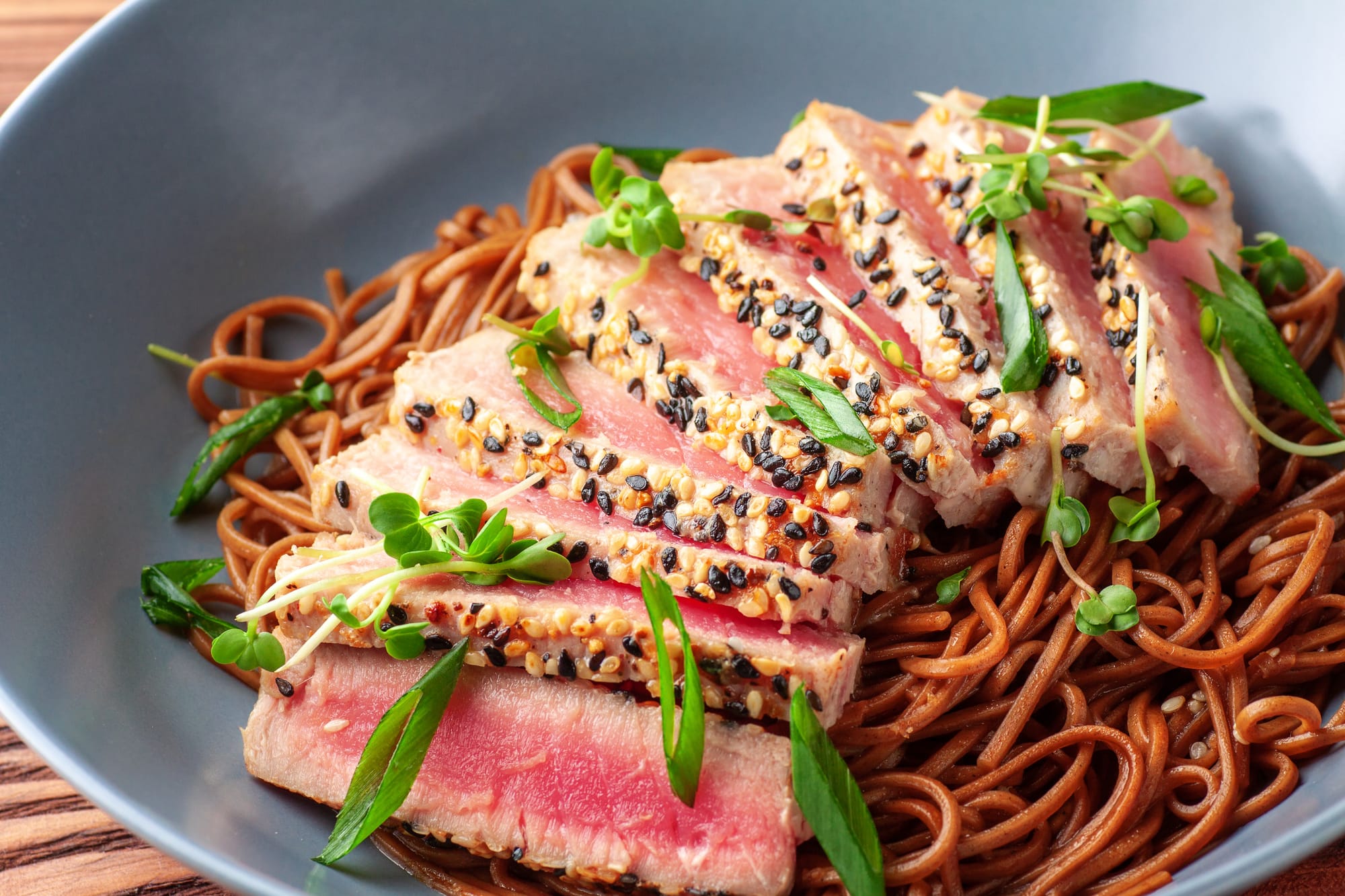 Teriyaki Tuna with Crispy Noodles