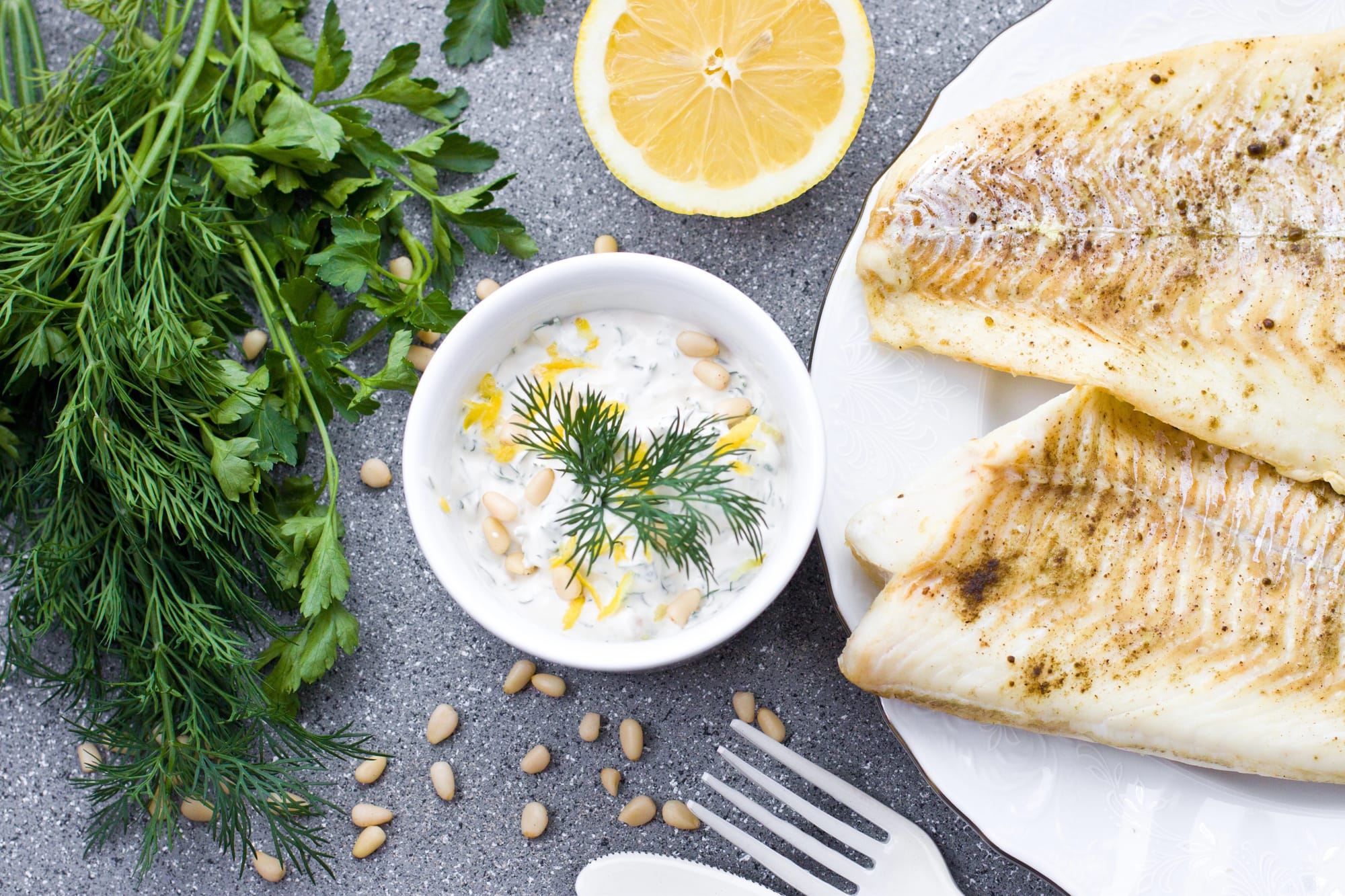 Dory in Cream and Caper Sauce