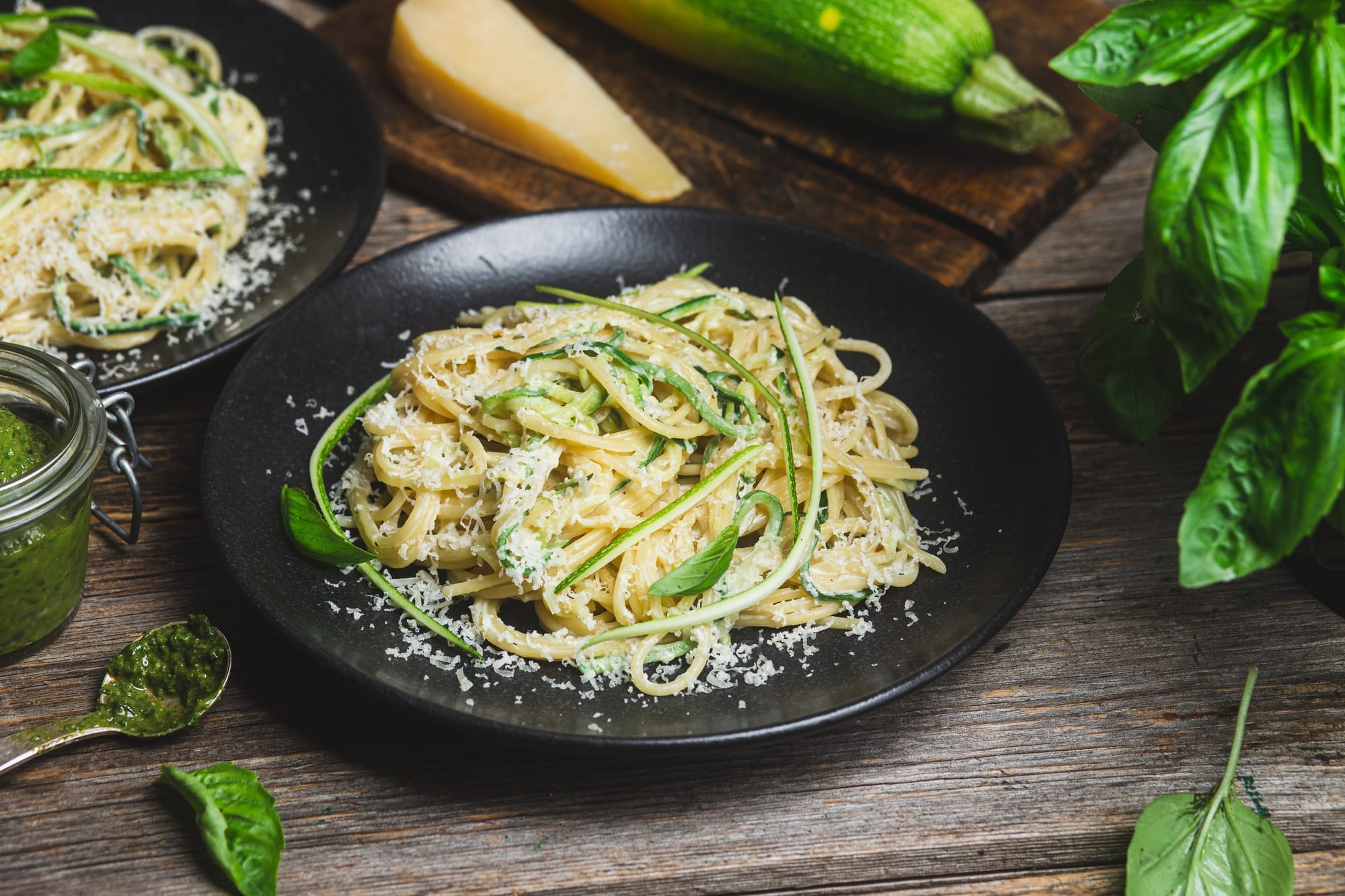 Zucchini and Almond Linguine