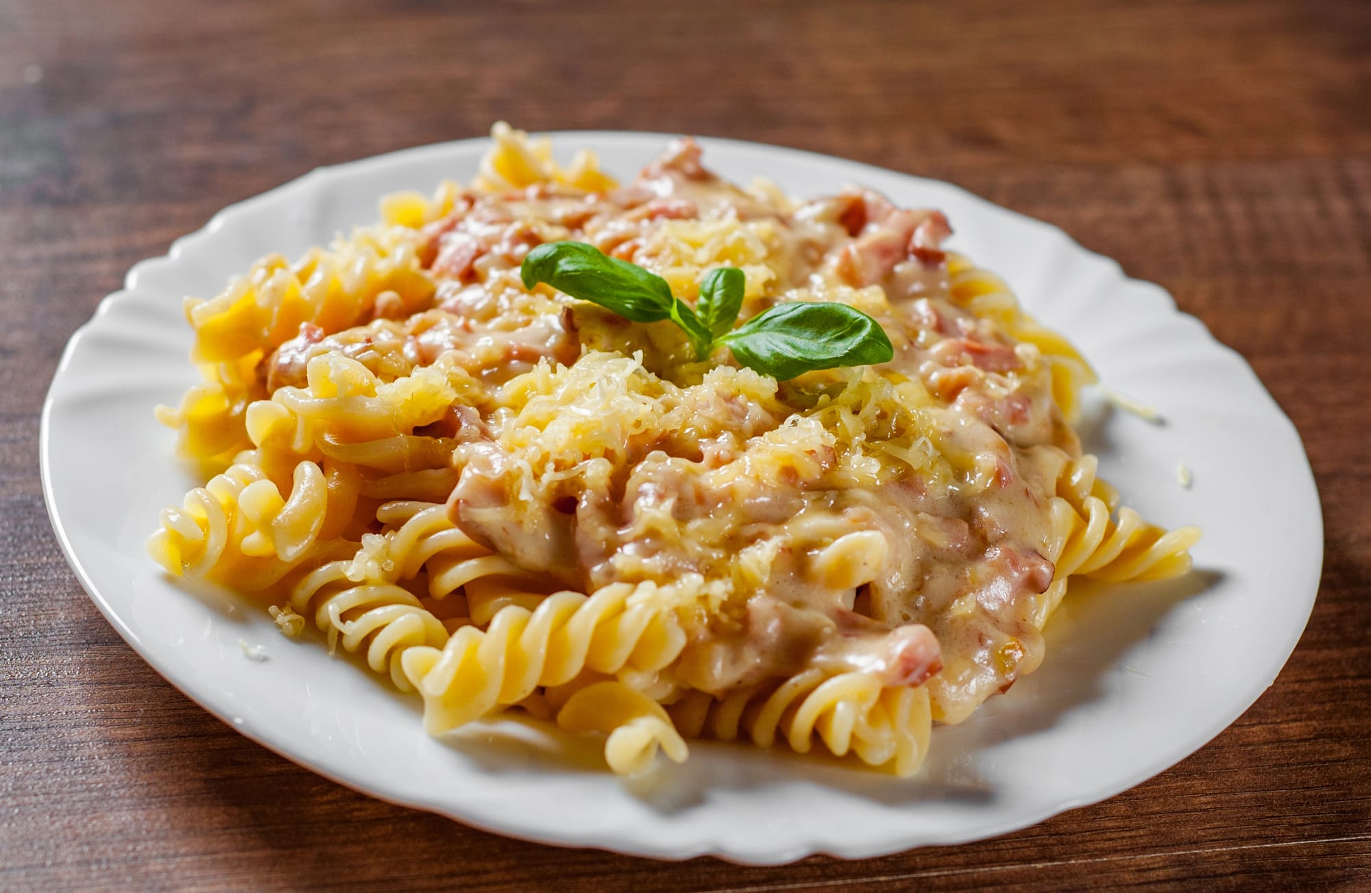 Parmesan and Pancetta Fusilli