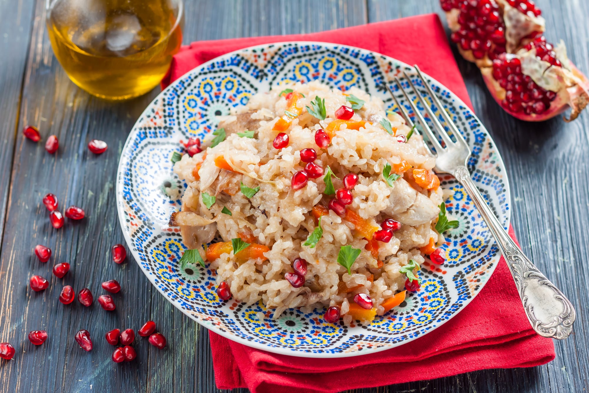 Rice Salad with Pomegranate and Avocado