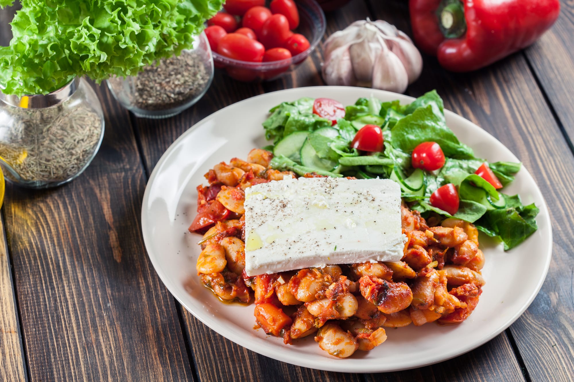Quick Bean and Halloumi Casserole