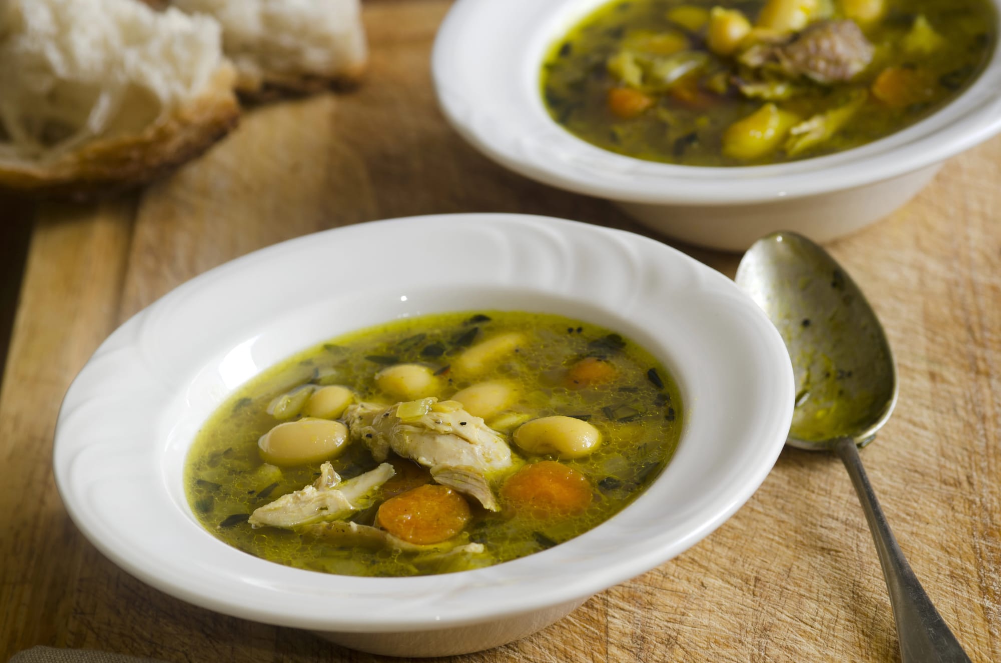 Poached Chicken Breasts in Butter Bean Broth