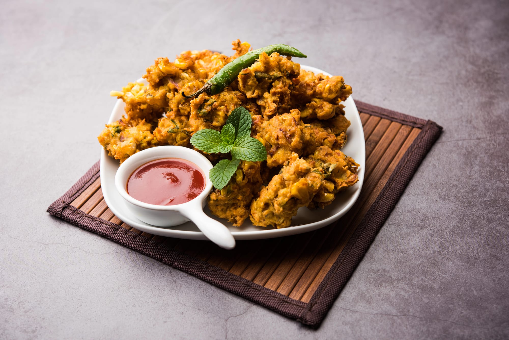 Mango and Prawn Pakoras
