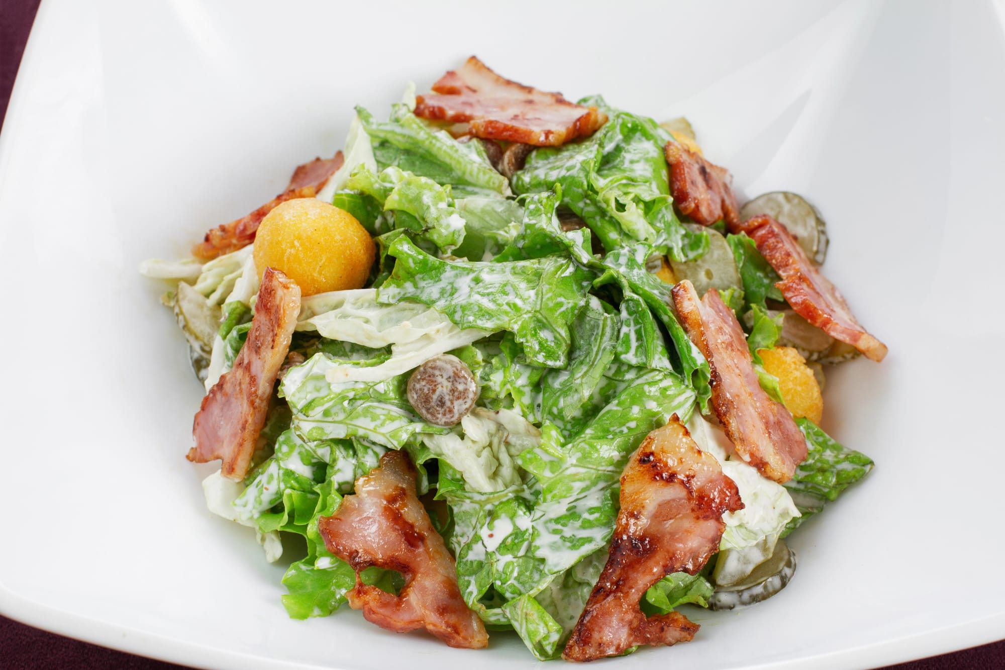 Jersey Royal and Bacon Caesar Salad