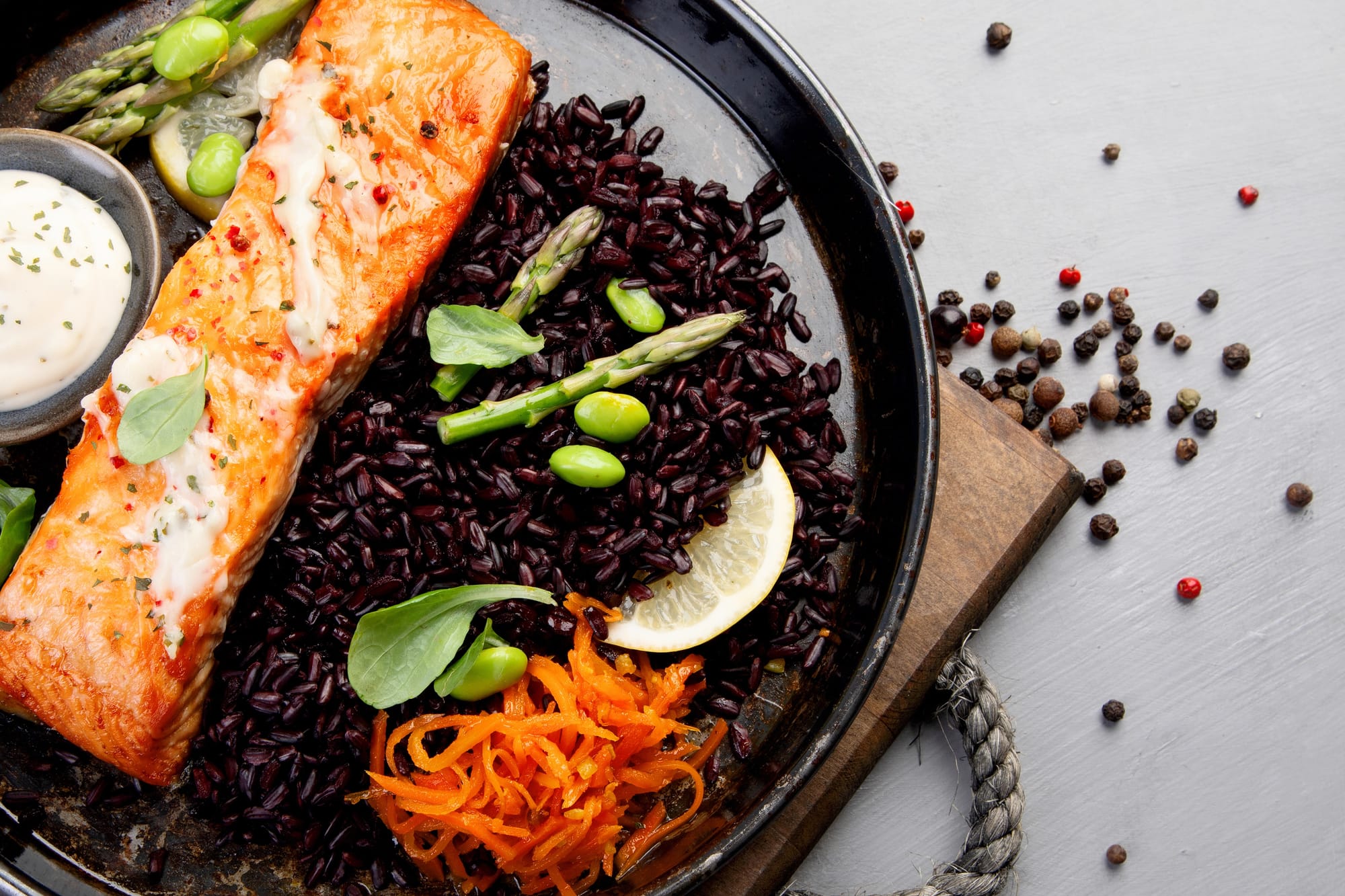 Salmon with Thai Black Rice