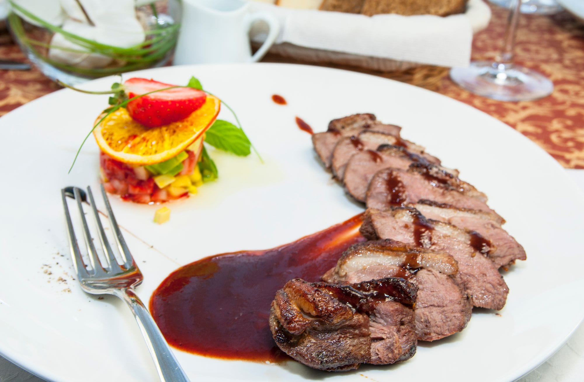Duck Breast with Cherry and Thyme Jus