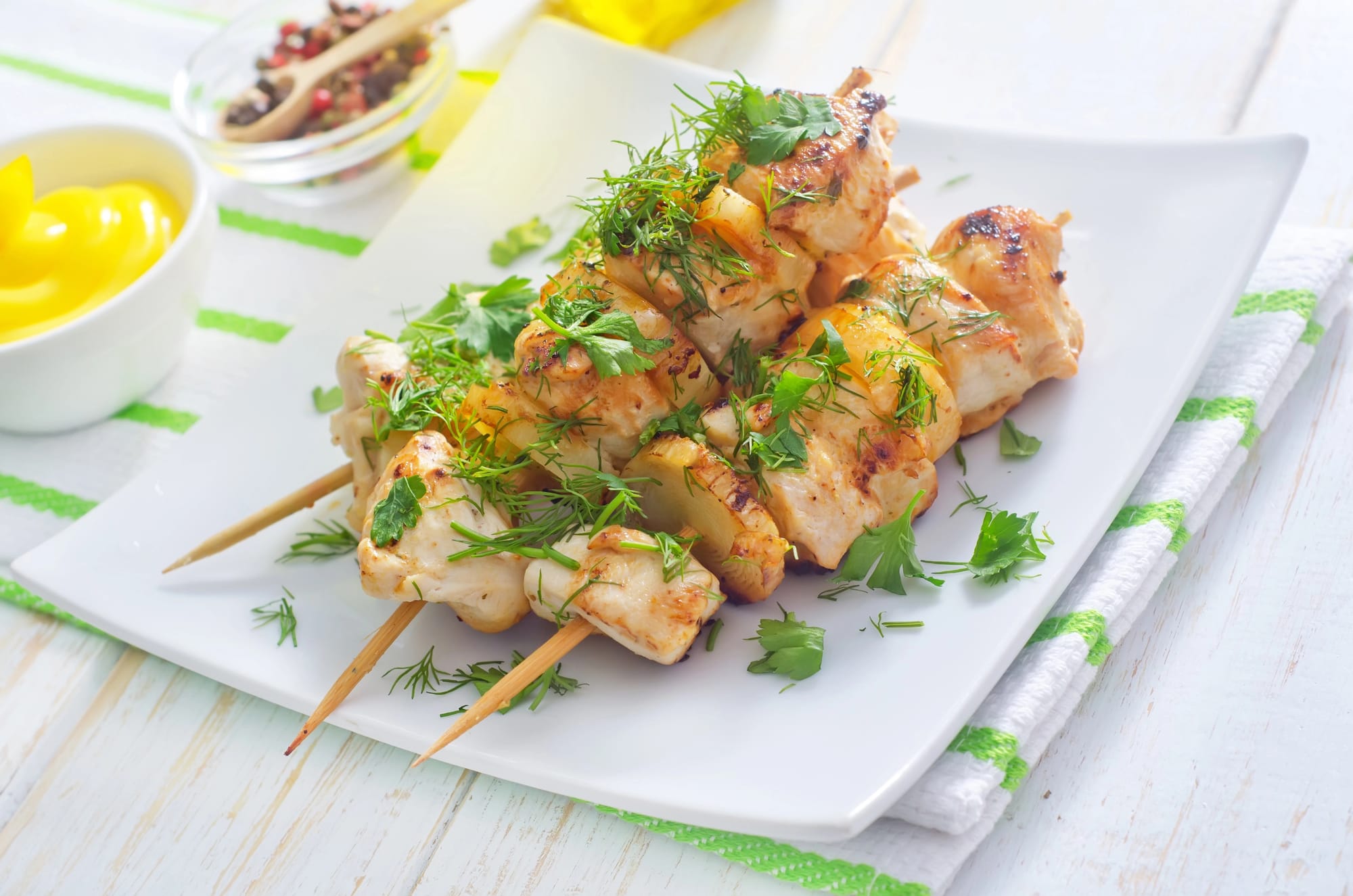 Jerk Chicken Skewers with Mango Dipping Sauce