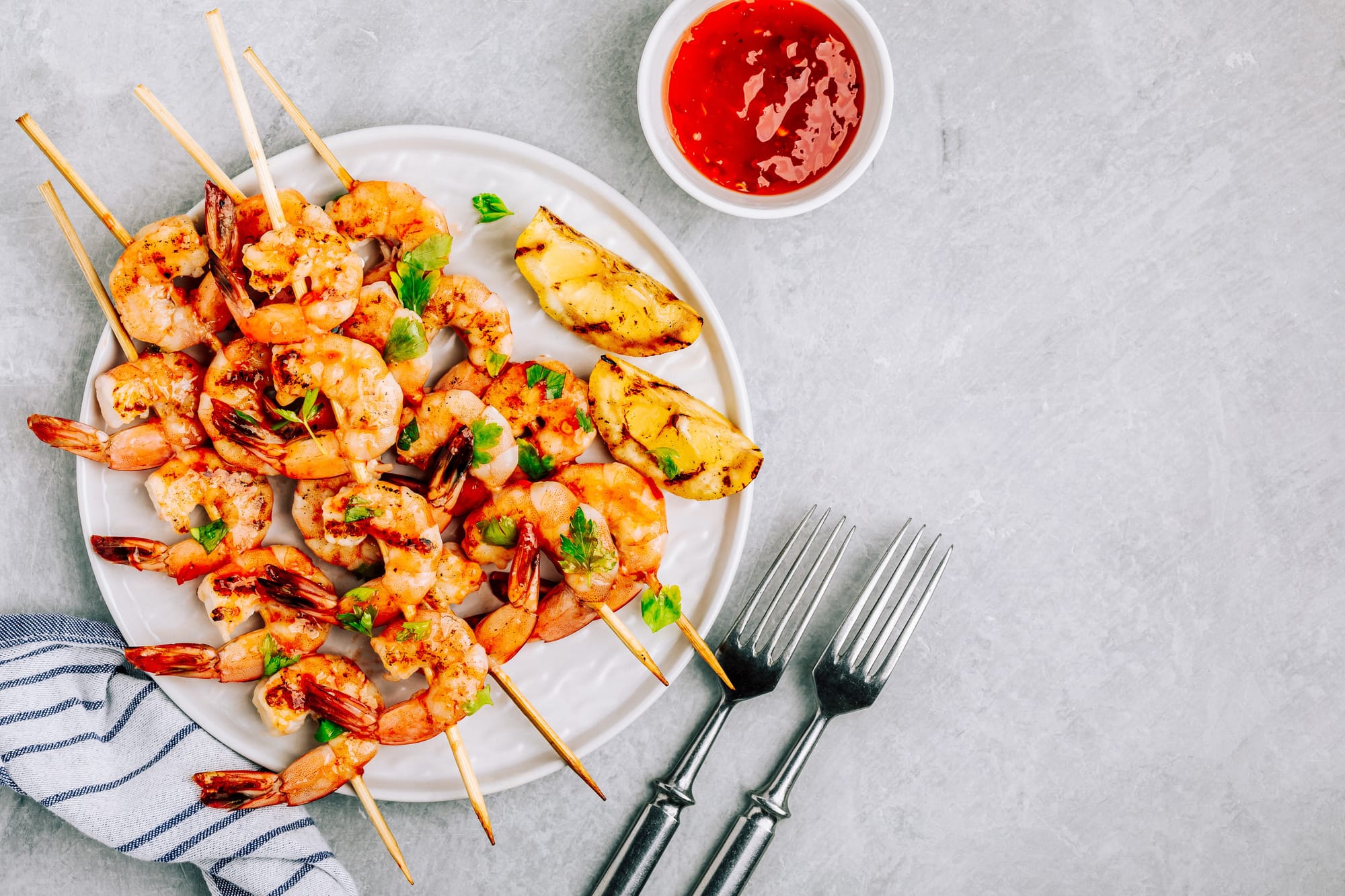BBQ Prawn Skewers with Lemon Butter