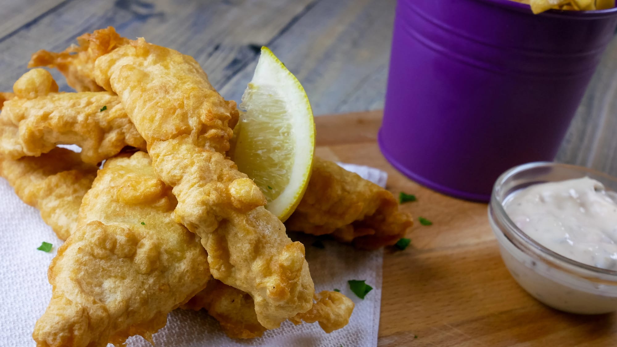 Beer-Battered Flathead with Lemon Aioli