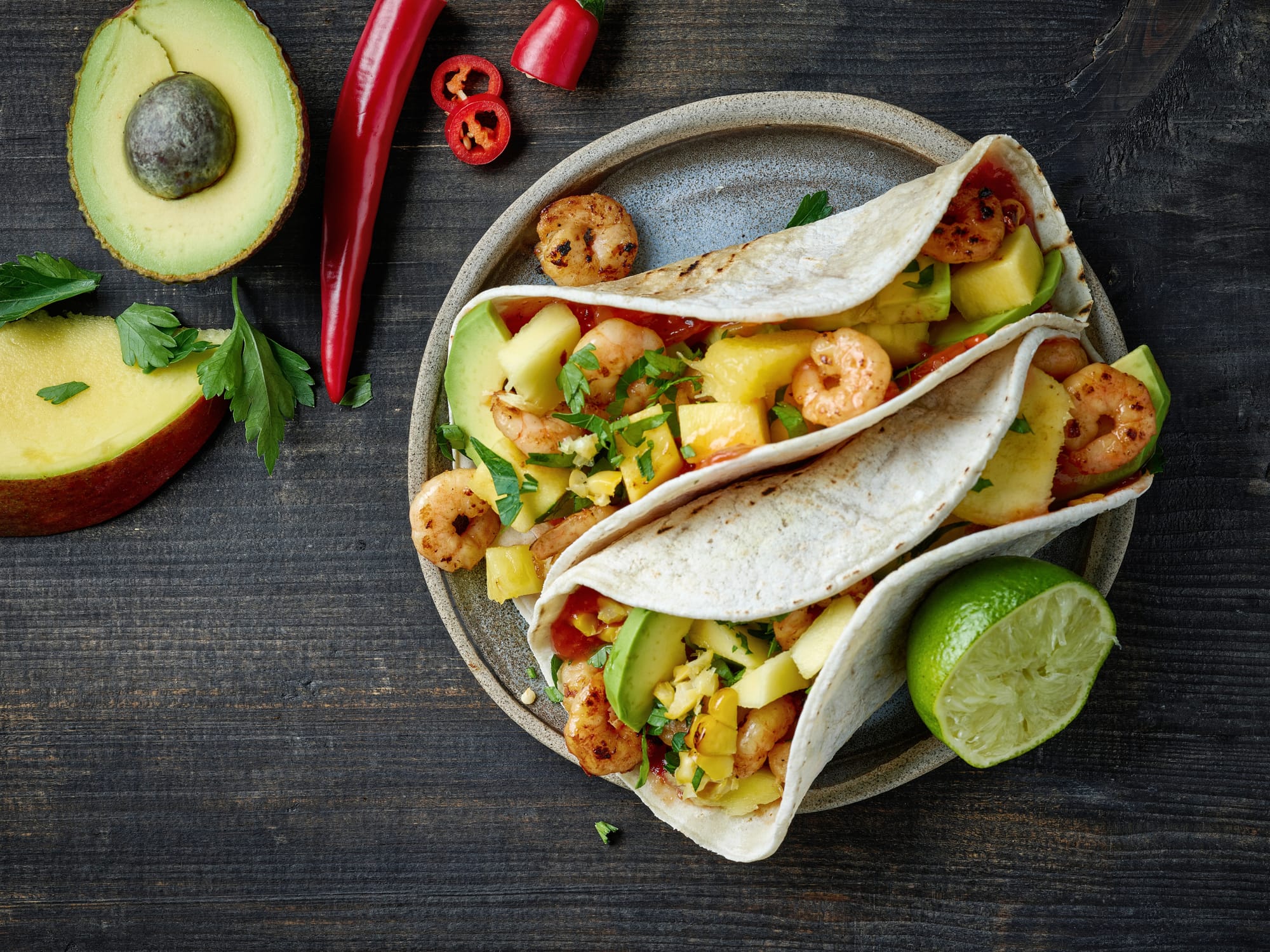 Prawn Tacos with Mango Salsa