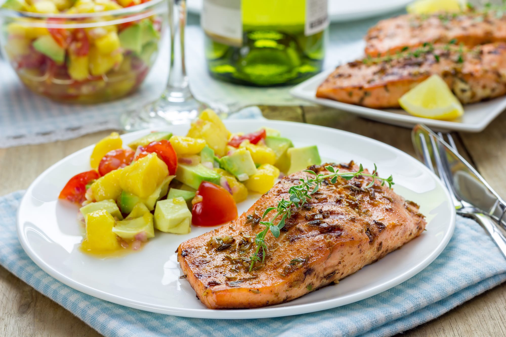 Grilled Salmon with Avocado and Citrus Salsa