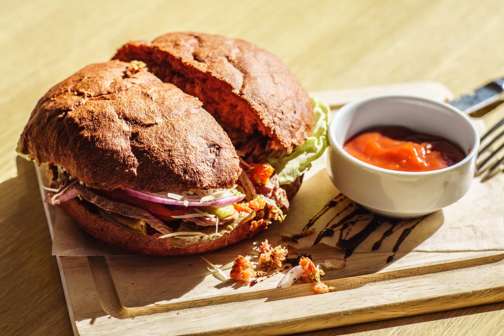 Slow-Roasted Pulled Pork and Aged Cheddar Burger