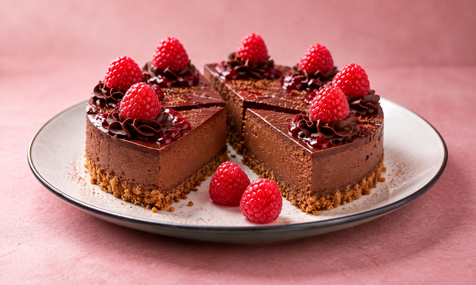 Dark Chocolate and Raspberry Cheesecake
