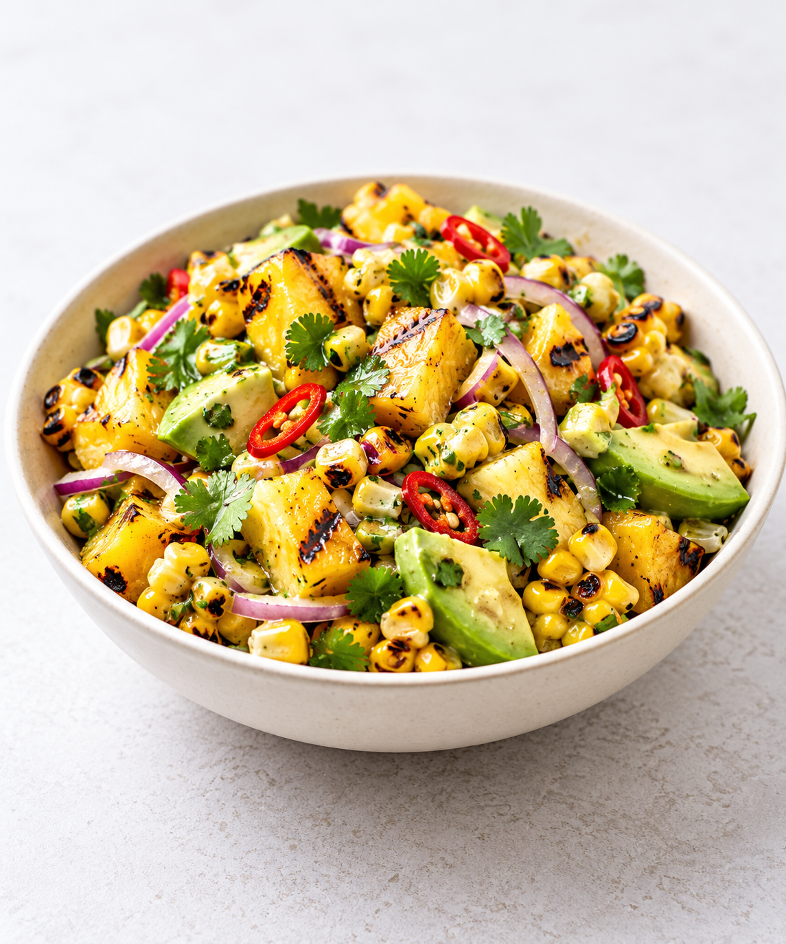 Grilled Pineapple and Charred Corn Salad with Lime Dressing