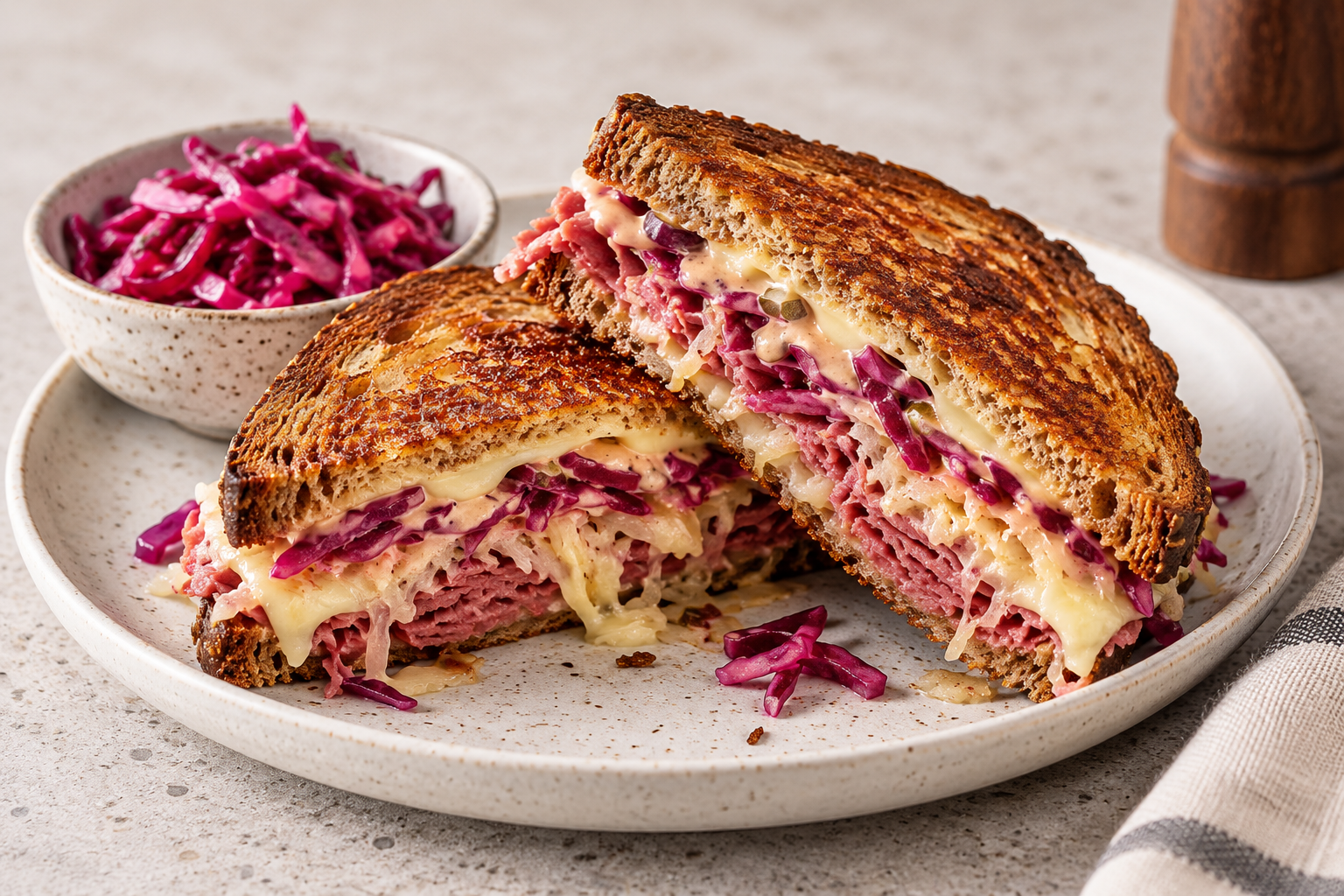 Corned Beef Reuben with Pickled Slaw