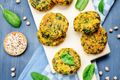 Chickpea Fritters with Zucchini/Courgette salad