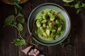 Gnocchi with Bacon and Spinach Pesto