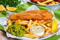 Cider-Battered Fish and Chips with Wasabi Peas