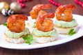 Avocado and Prawn Blini Appetizer