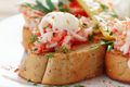 Crab and Ribboned Asparagus Bruschetta