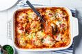 Meatballs and Puttanesca Pasta Bake