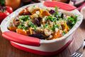 Bulgur Wheat with Chorizo and Root Veggies