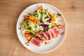 Sesame Tuna with Rainbow Slaw