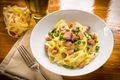 Creamy Pork Pasta with Lemon and Peas