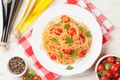 Spaghetti with Cherry Tomatoes and Pesto Rosso