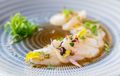 Scallop Carpaccio with Crispy Tomato Skins