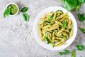 Pea and Almond Pesto Pasta