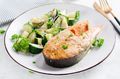 Salmon and Cucumber Satay Salad