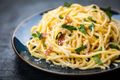 Spring Onion and Bacon Linguine