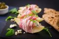 Brie, Prosciutto and Pear Canapes
