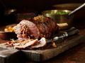 Roast Lamb with Fruitcake Stuffing