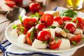Caprese Salad with Garlic Prawns